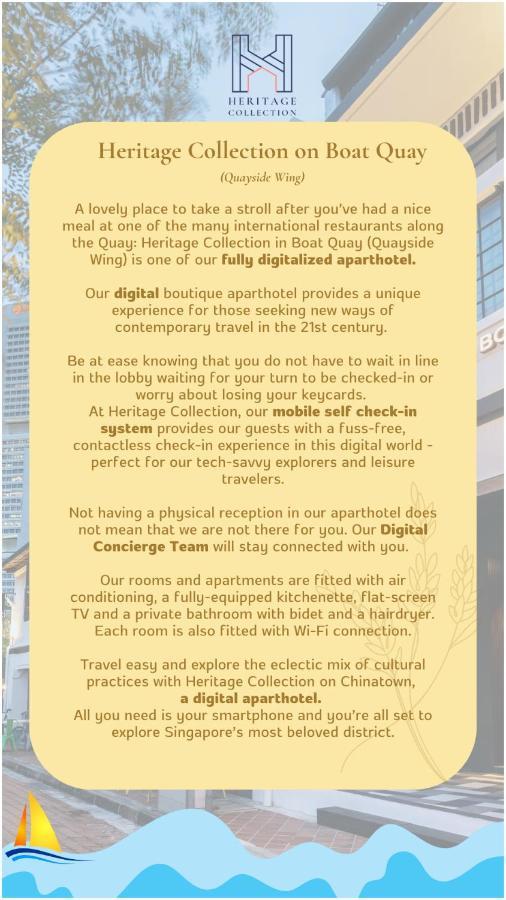 Heritage Collection On Boat Quay - Quayside Wing - Mobile App Check-In 新加坡 外观 照片